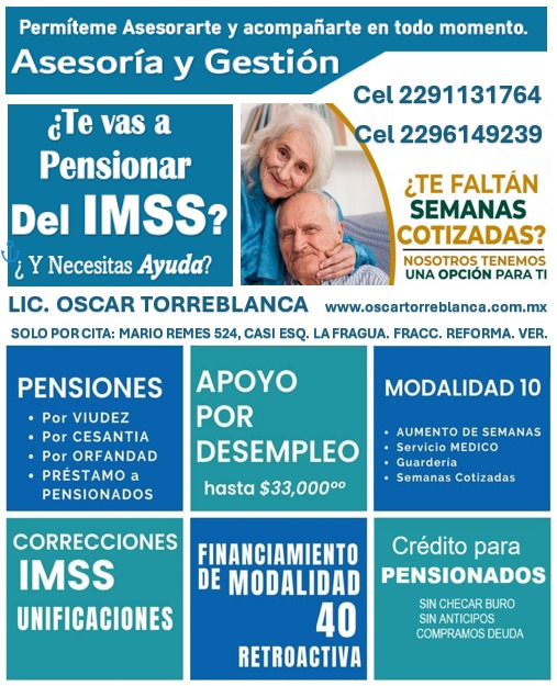Pieza informativa: asesoría y gestión de pensiones del IMSS